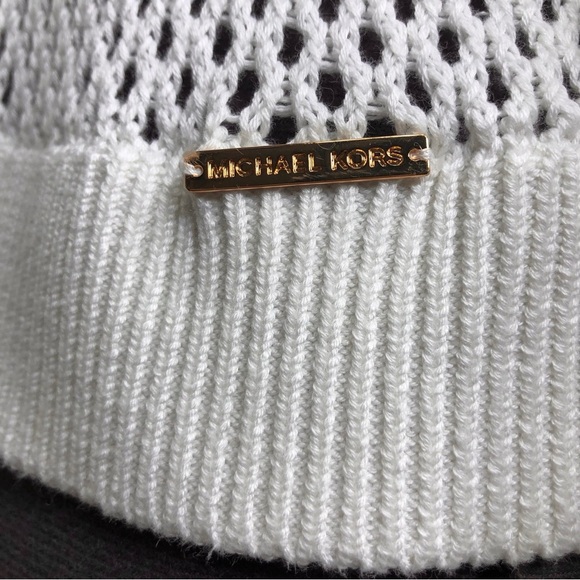 Michael Kors Cotton Blend Off White Chic Knit Long Sleeve Sweater /Swim Cover M - Picture 6 of 15